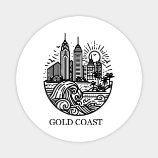 gold coast australia city simple line art illustration Magnet